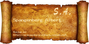 Spangenberg Albert névjegykártya